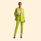 Women's Two-Piece Suit Set Light Blue Double-Breasted Blazer Trousers – Office, Formal, Gift