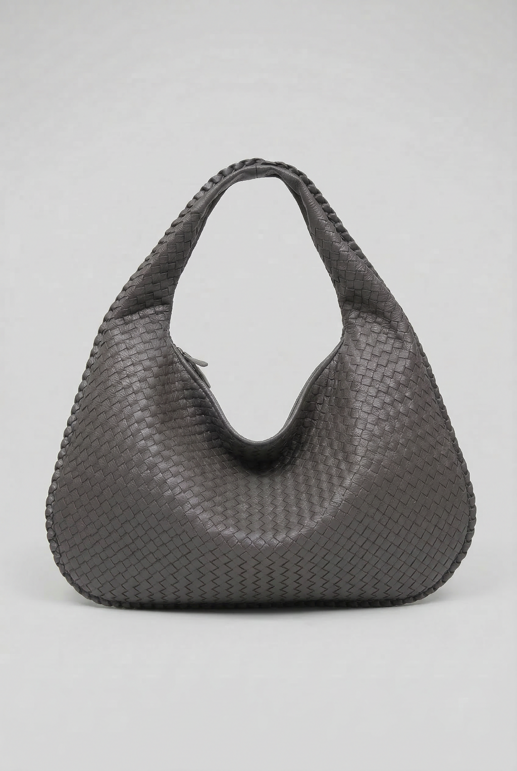 Woven Leather Hobo Bag Burgundy Large Women's Shoulder Tote – Casual, Office, Everyday, Gift
