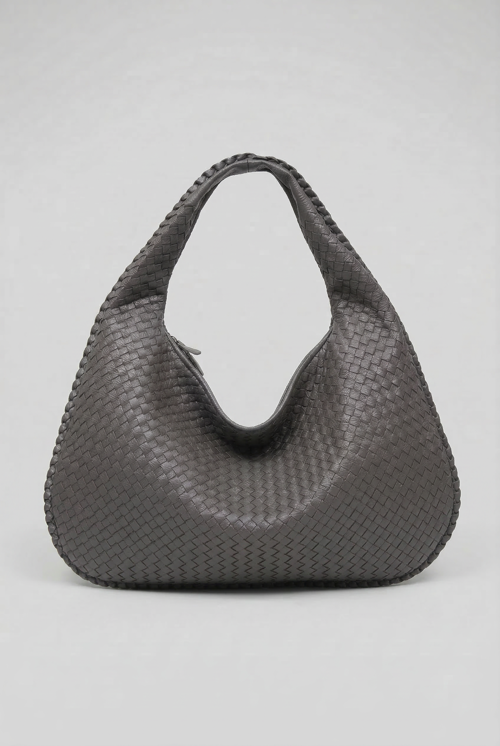 Woven Leather Hobo Bag Burgundy Large Women's Shoulder Tote – Casual, Office, Everyday, Gift