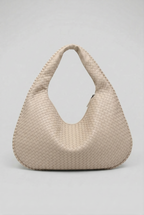 Woven Leather Hobo Bag Burgundy Large Women's Shoulder Tote – Casual, Office, Everyday, Gift