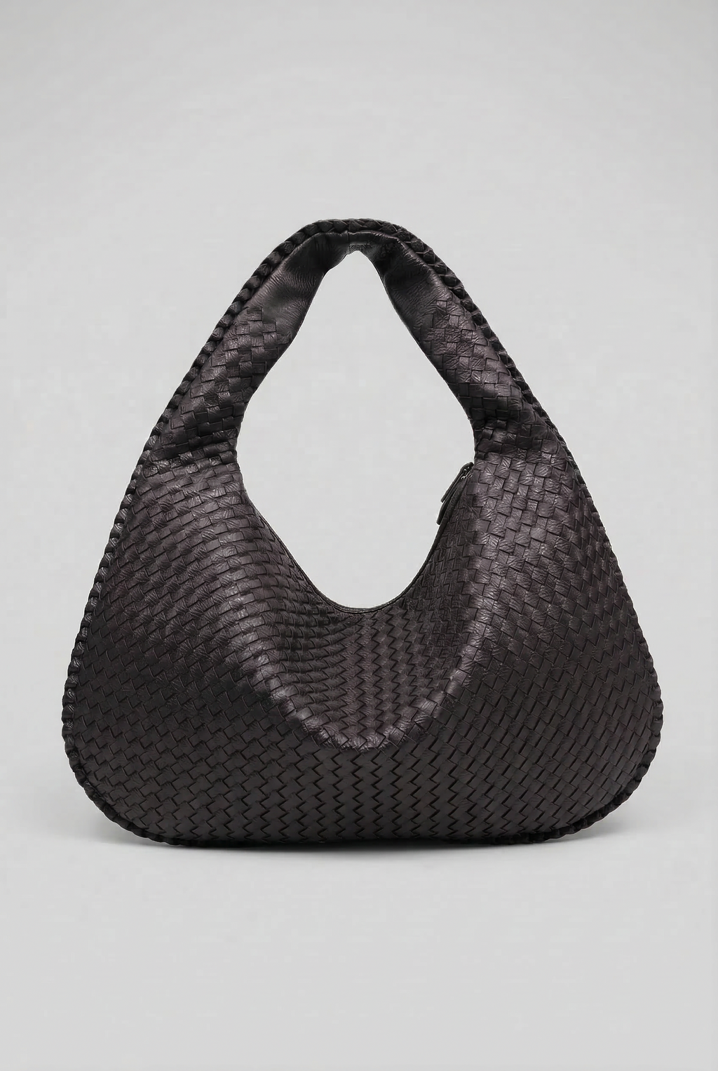 Woven Leather Hobo Bag Burgundy Large Women's Shoulder Tote – Casual, Office, Everyday, Gift