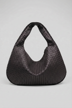 Woven Leather Hobo Bag Burgundy Large Women's Shoulder Tote – Casual, Office, Everyday, Gift
