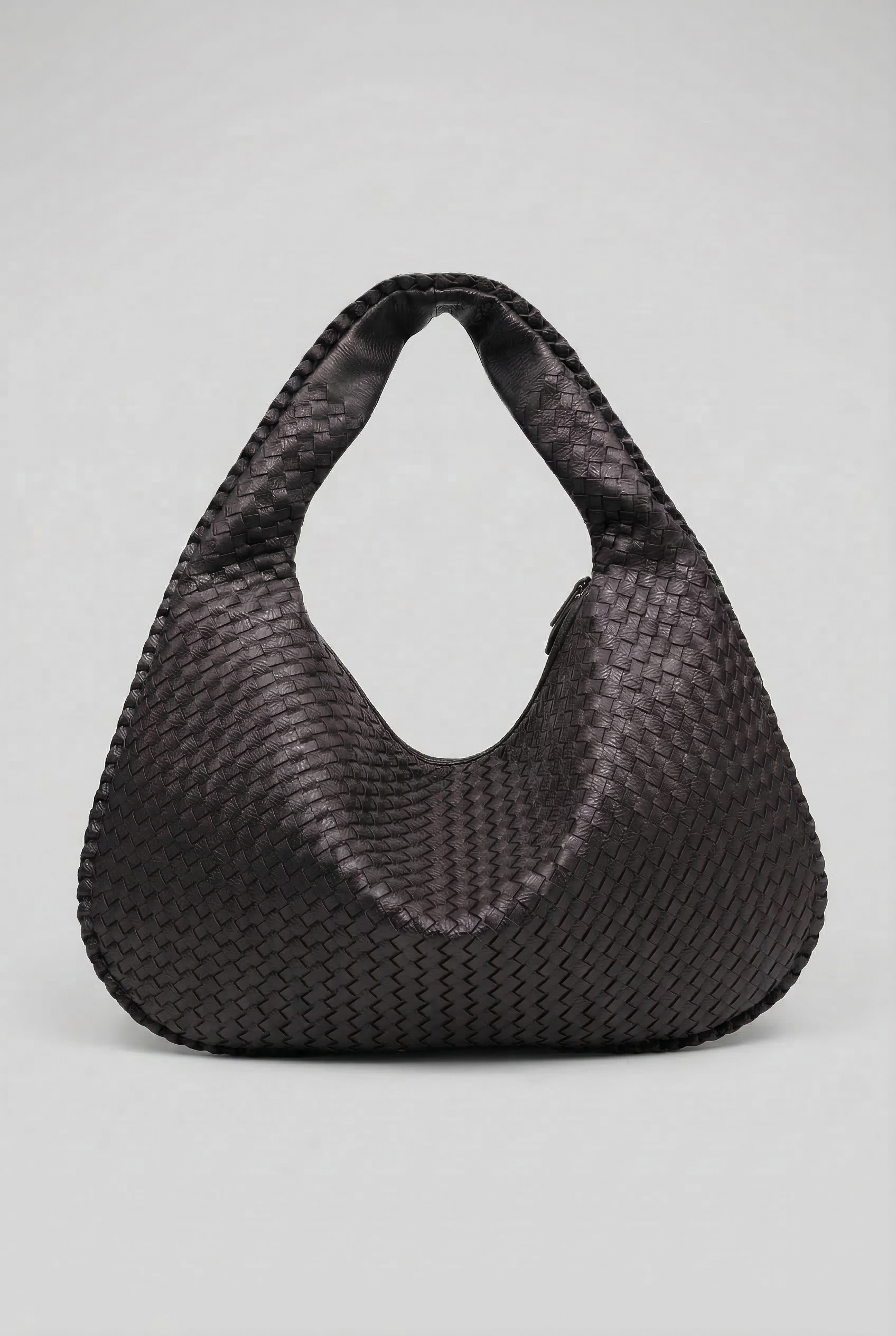 Woven Leather Hobo Bag Burgundy Large Women's Shoulder Tote – Casual, Office, Everyday, Gift