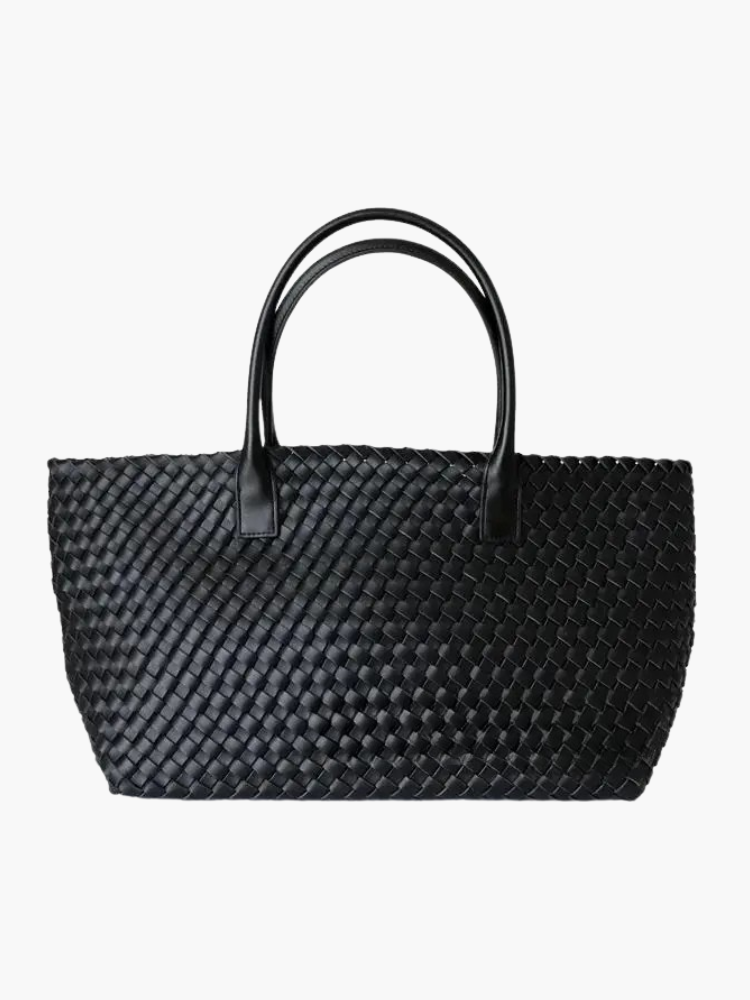 Woven Leather Tote Bag Brown Women's Handbag – Work, Everyday, Travel, Office, Gift