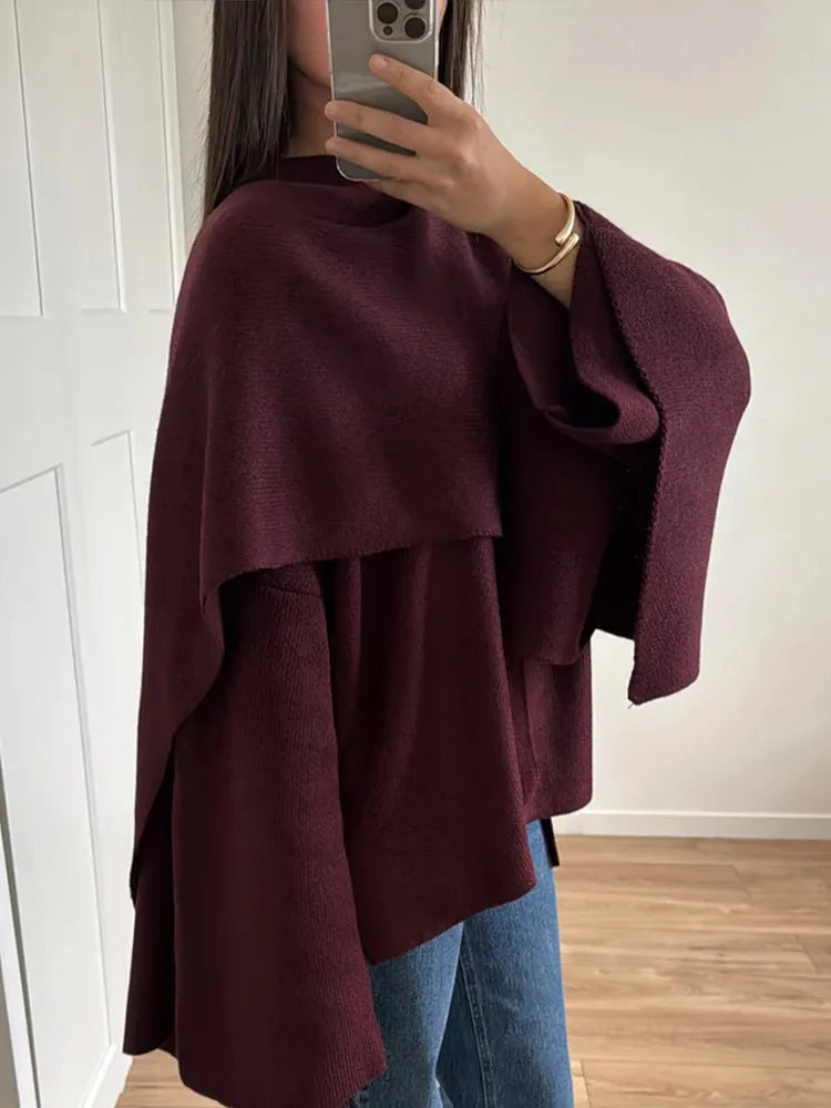 Wrap Coat Wool Blend Bordeaux Women's Longline Overcoat – Casual, Office, Autumn Winter Outerwear