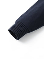 Zip-Front Knitted Cardigan Men's Navy High-Neck Sweater Jacket – Casual, Office · Werune