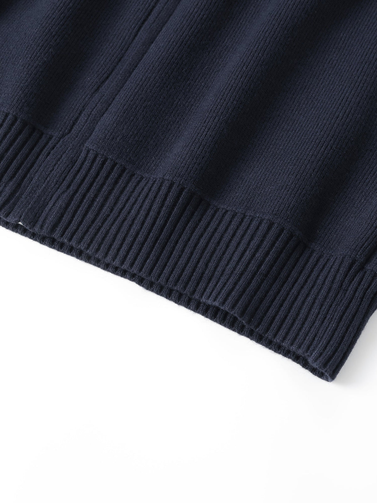 Zip-Front Knitted Cardigan Men's Navy High-Neck Sweater Jacket – Casual, Office · Werune