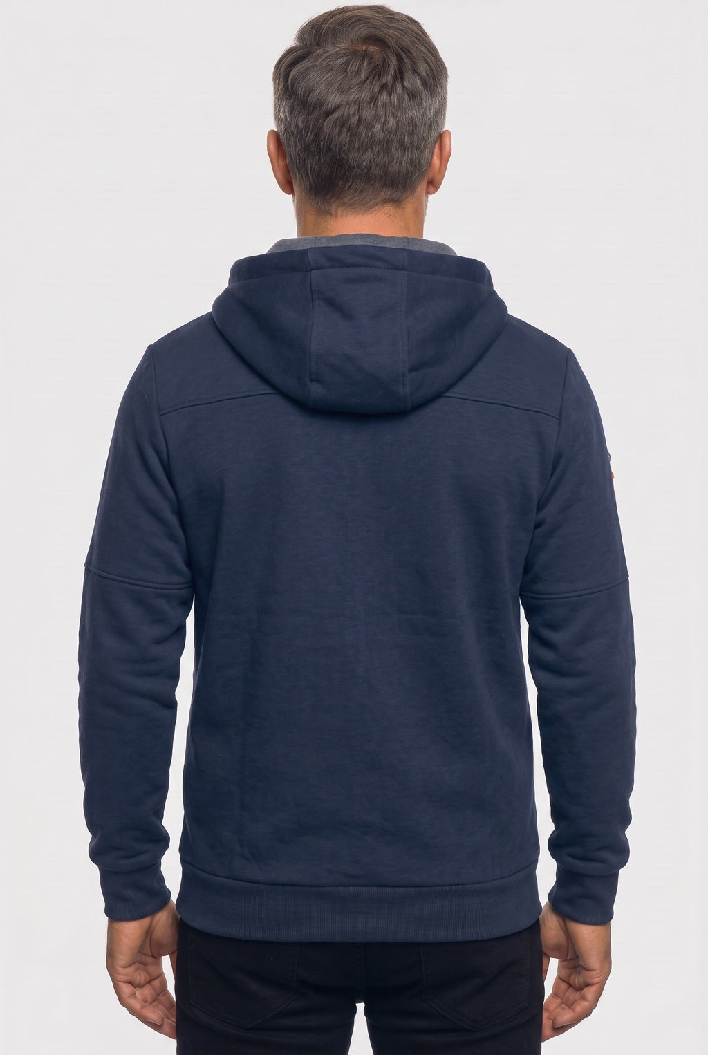 Zip Hoodie Navy Men's Full Zip Hooded Jacket with Zipped Pockets – Casual, Everyday Wear