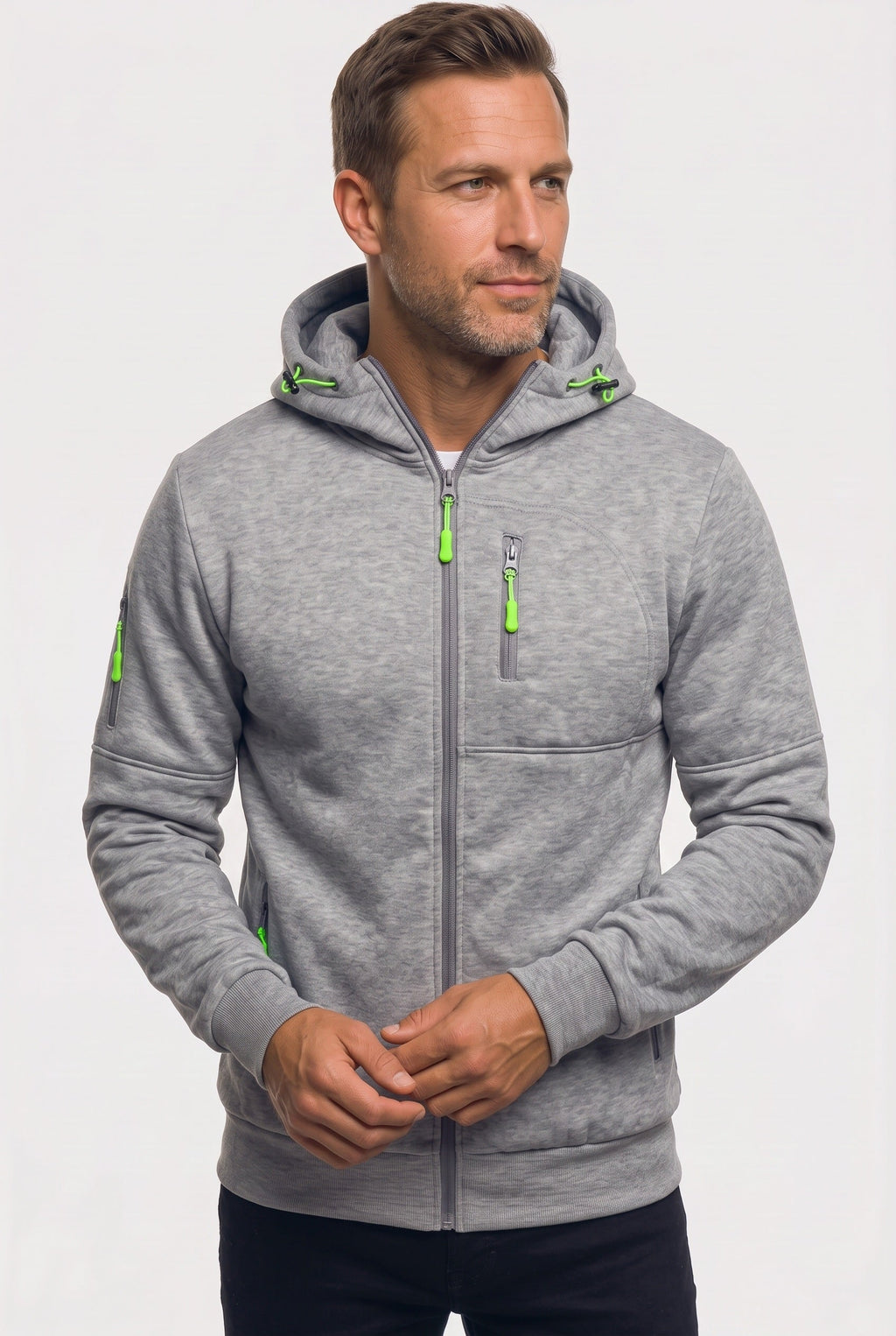 Zip Hoodie Navy Men's Full Zip Hooded Jacket with Zipped Pockets – Casual, Everyday Wear