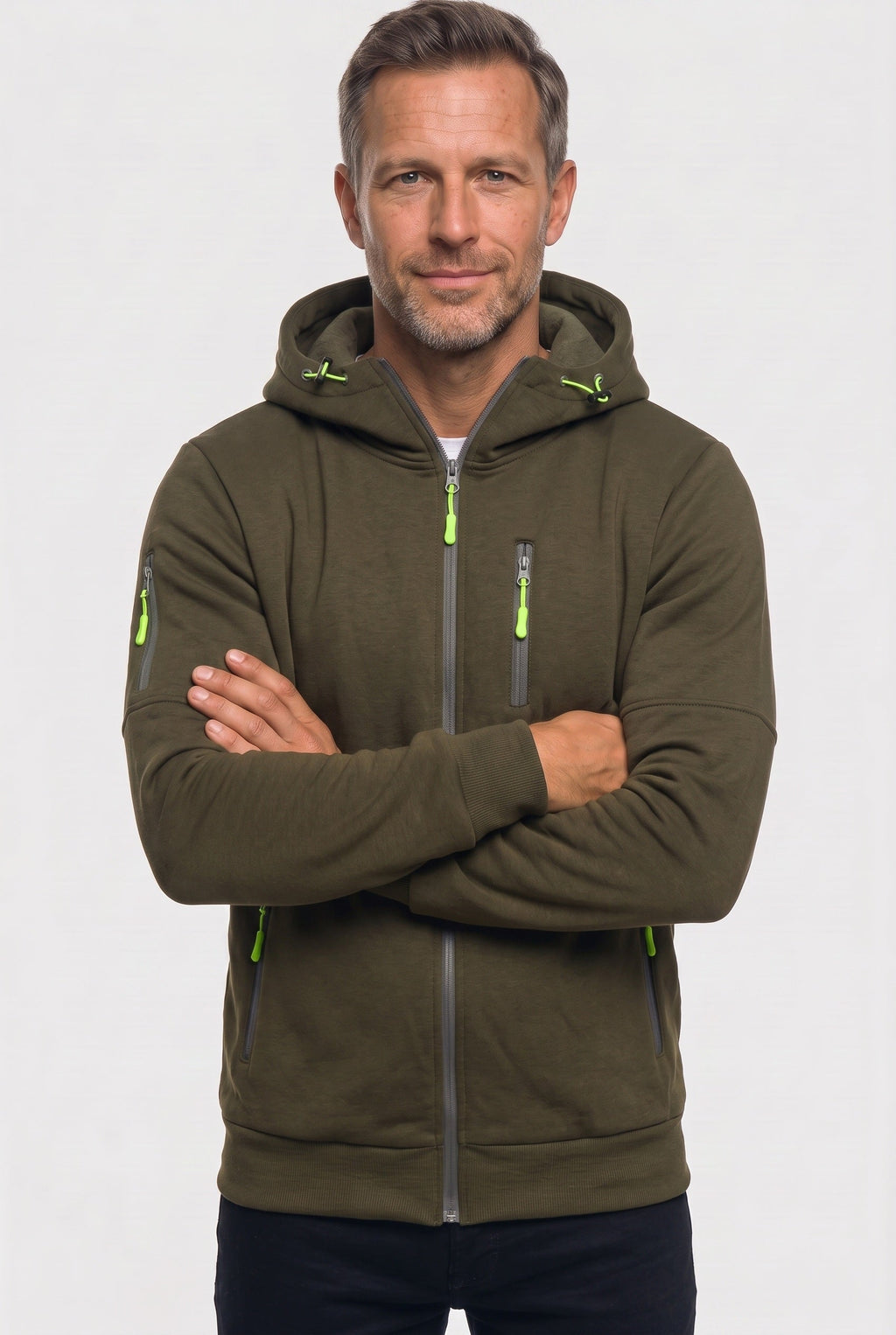 Zip Hoodie Navy Men's Full Zip Hooded Jacket with Zipped Pockets – Casual, Everyday Wear