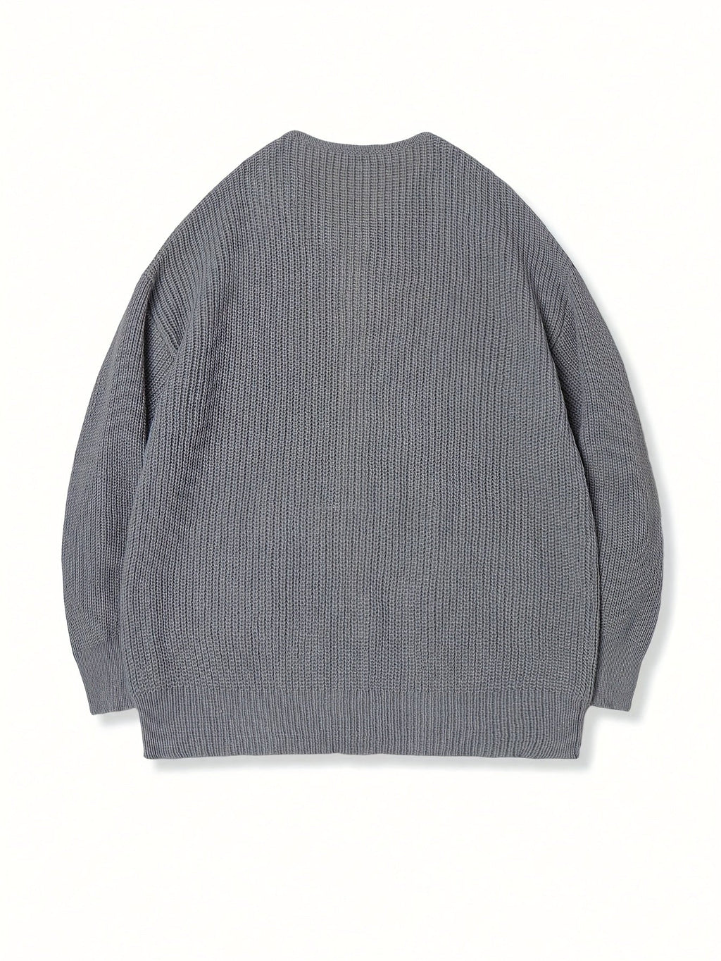 Zip-Up Cardigan Ribbed Knit Grey Men's Full-Zip Sweater with Pockets – Casual, Office, Everyday