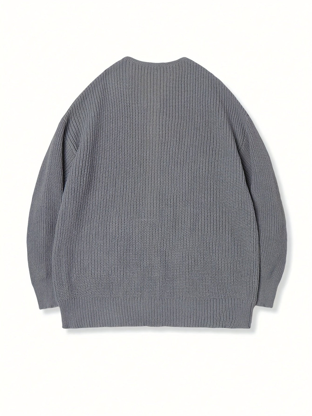 Zip-Up Cardigan Ribbed Knit Grey Men's Full-Zip Sweater with Pockets – Casual, Office, Everyday