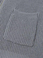 Zip-Up Cardigan Ribbed Knit Grey Men's Full-Zip Sweater with Pockets – Casual, Office, Everyday