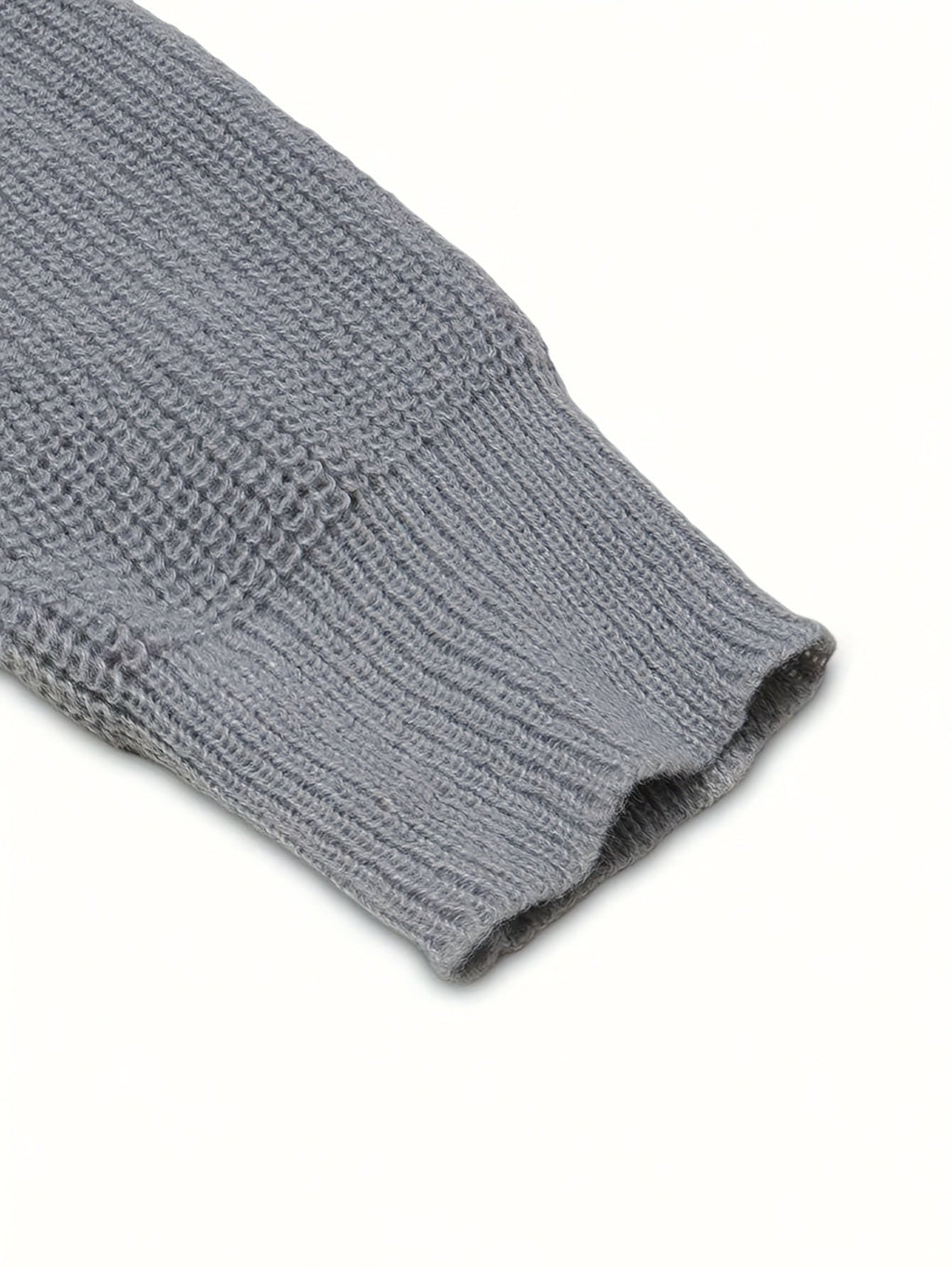Zip-Up Cardigan Ribbed Knit Grey Men's Full-Zip Sweater with Pockets – Casual, Office, Everyday