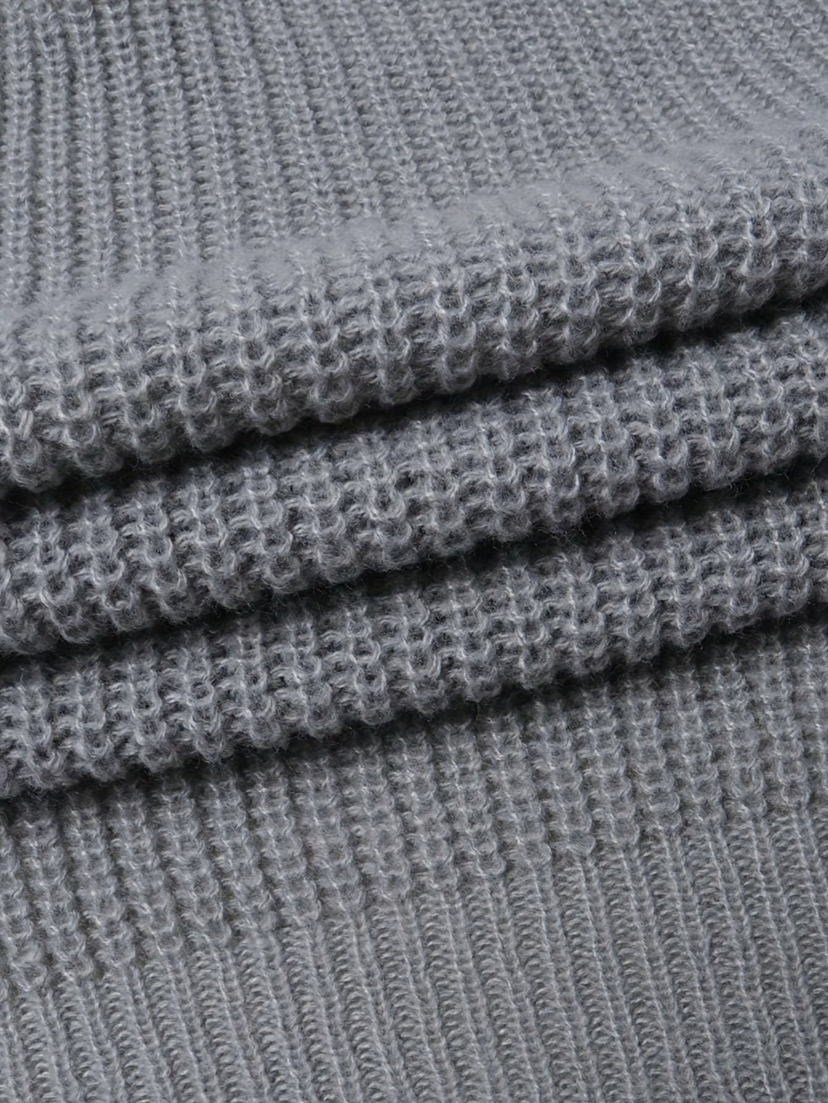 Zip-Up Cardigan Ribbed Knit Grey Men's Full-Zip Sweater with Pockets – Casual, Office, Everyday