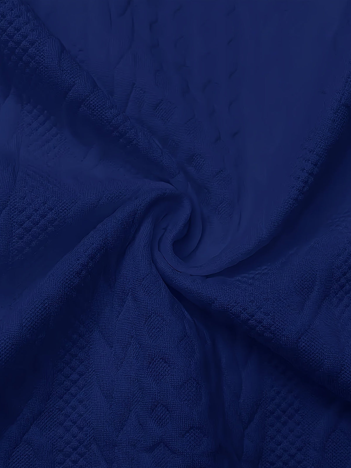 Zip-Up Hooded Jacket Textured Knit Blue Women's Drawstring Hoodie – Casual, Everyday