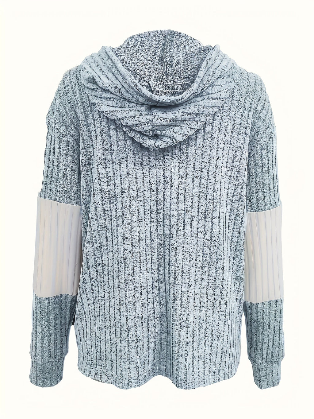 Zip-Up Hoodie Corduroy Colour-Block Women's Drawstring Jacket – Casual, Autumn Layering Everyday Wear