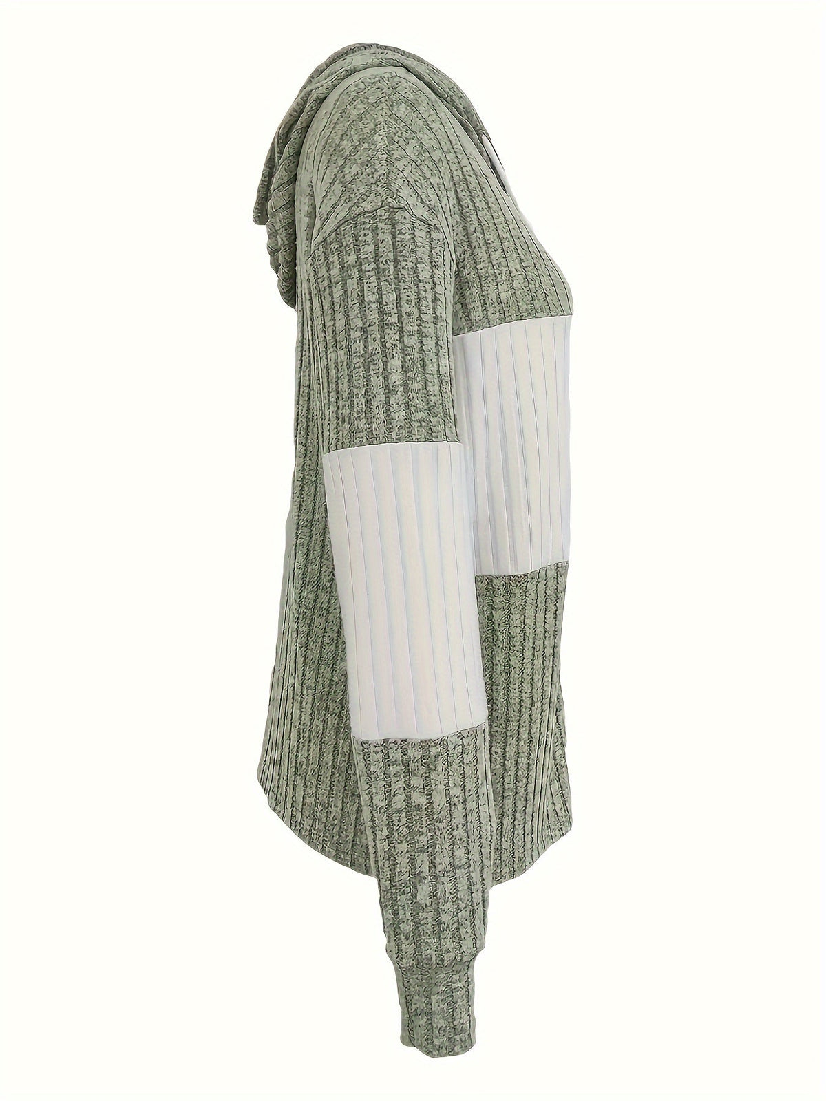 Zip-Up Hoodie Corduroy Colour-Block Women's Drawstring Jacket – Casual, Autumn Layering Everyday Wear