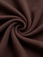 Zip-Up Knit Cardigan Burgundy Women's Ribbed Puff-Sleeve Jumper – Casual, Office, Holiday