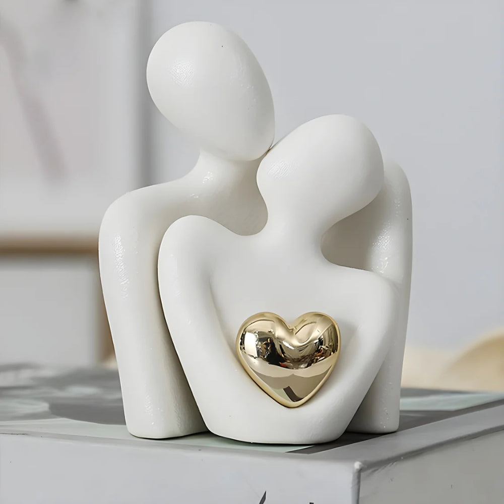 Couple Figurine | Abstract Embrace Sculpture Werune