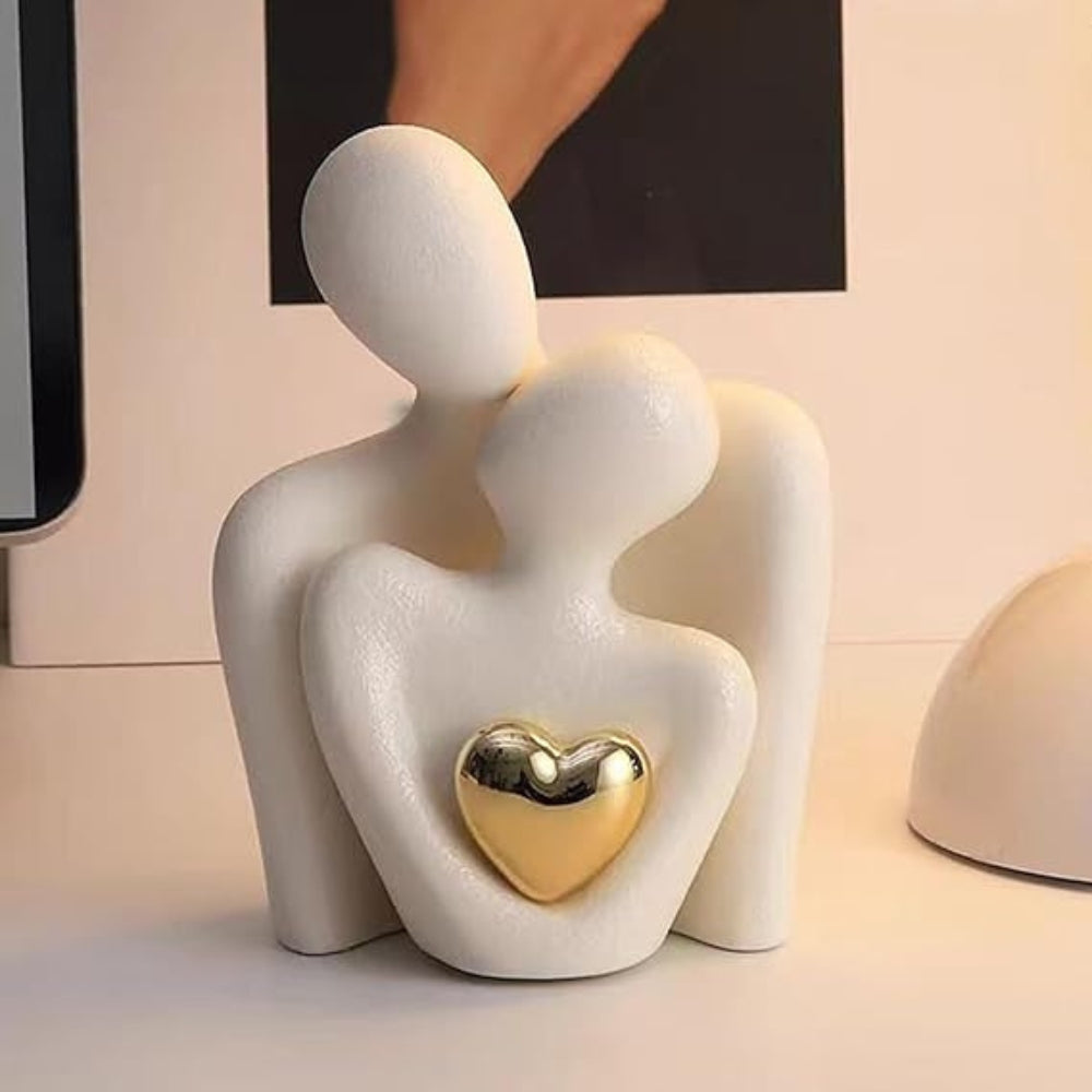 Couple Figurine | Abstract Embrace Sculpture Werune