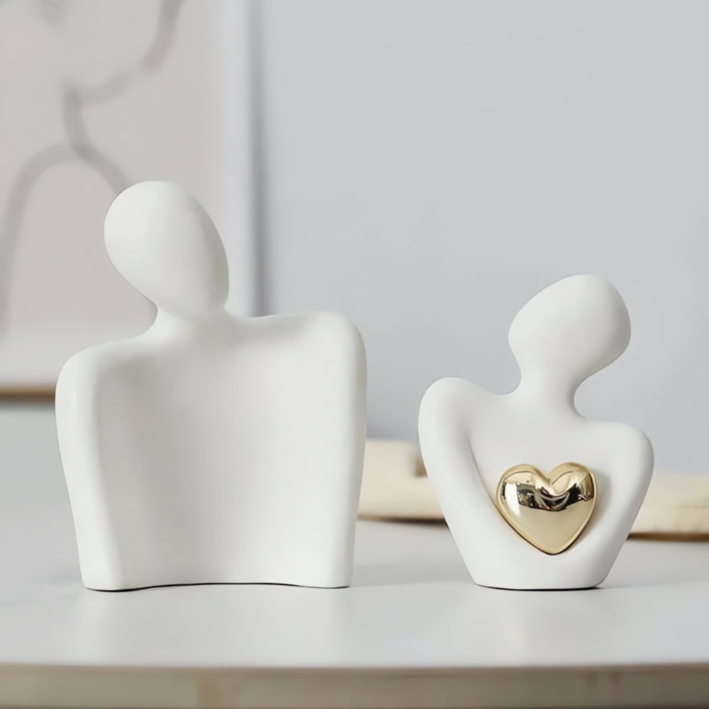 Couple Figurine | Abstract Embrace Sculpture Werune