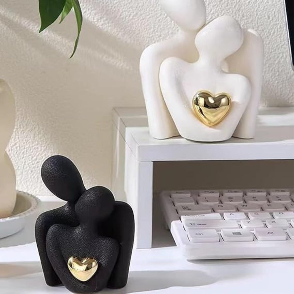 Couple Figurine | Abstract Embrace Sculpture Werune