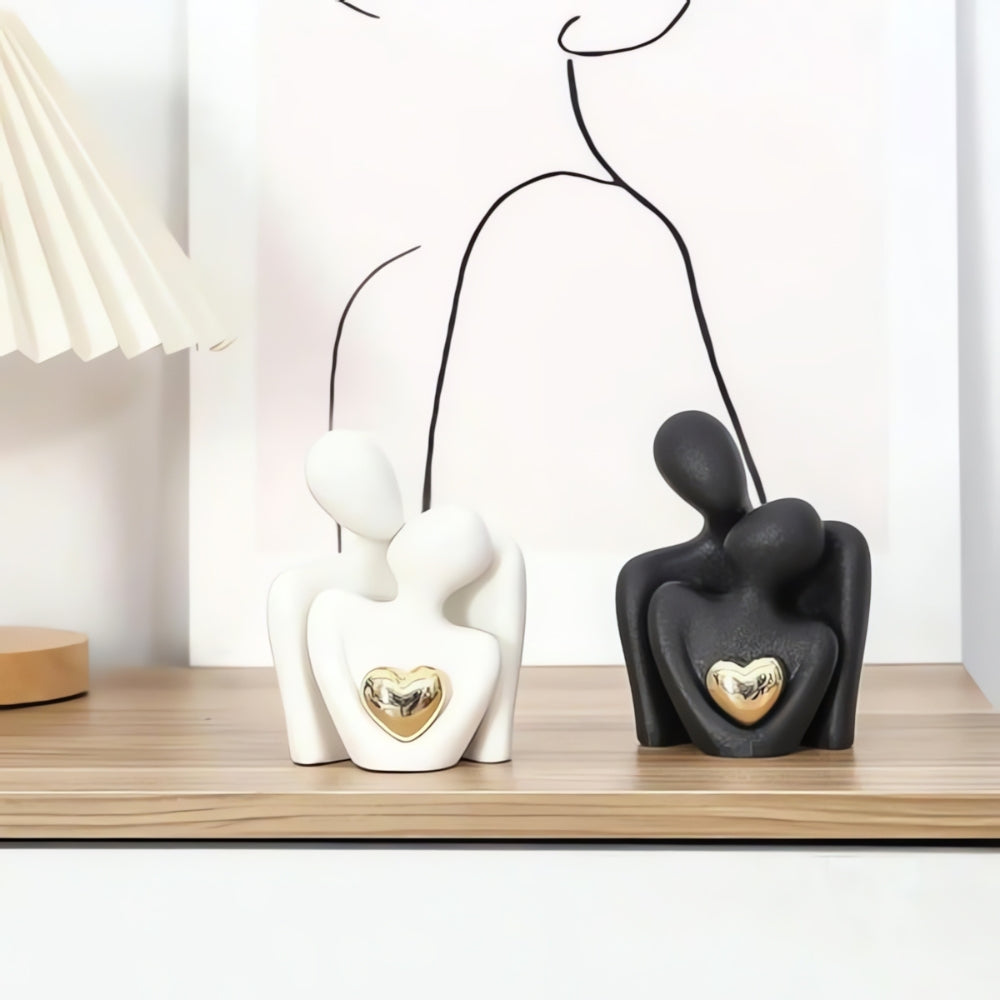 Couple Figurine | Abstract Embrace Sculpture Werune