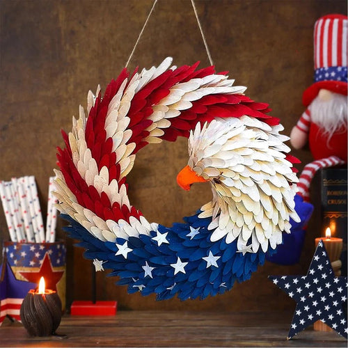 Decorative Eagle Wreath | Patriotic Door Hanging-Wreath-werune.com