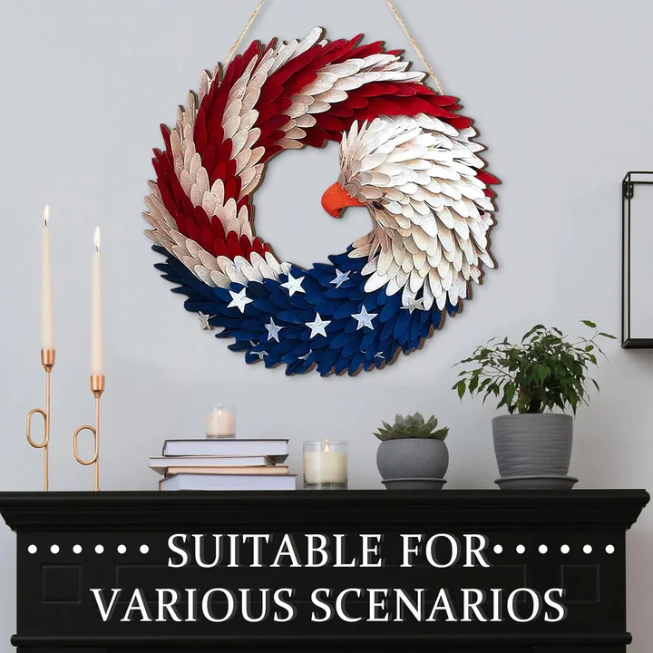 Decorative Eagle Wreath | Patriotic Door Hanging Werune