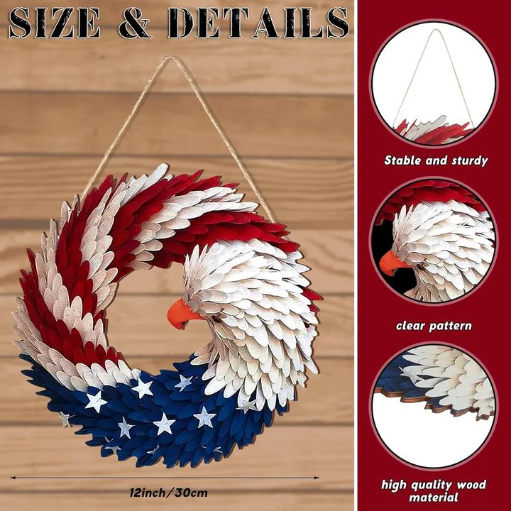 Decorative Eagle Wreath | Patriotic Door Hanging Werune