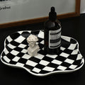 Decorative Serving Tray | Checkered Display Accent-Decorative Tray-werune.com