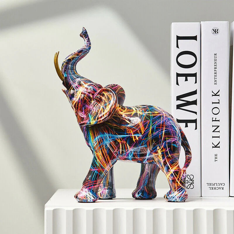 Elephant Ornament | Abstract Colour Sculpture Design Werune
