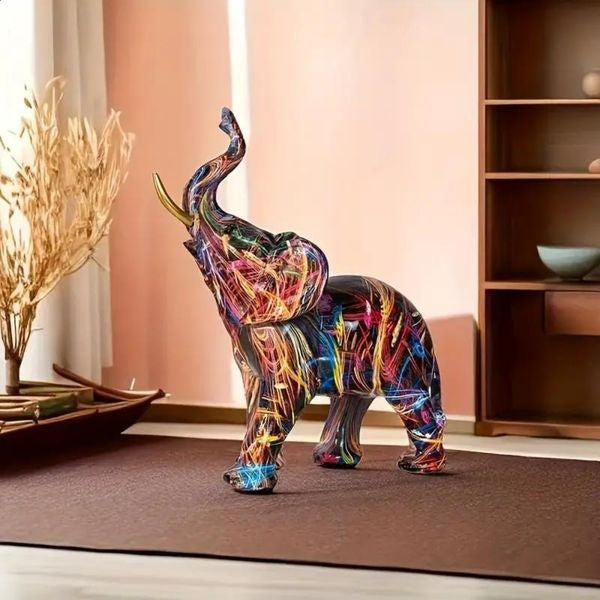 Elephant Ornament | Abstract Colour Sculpture Design Werune