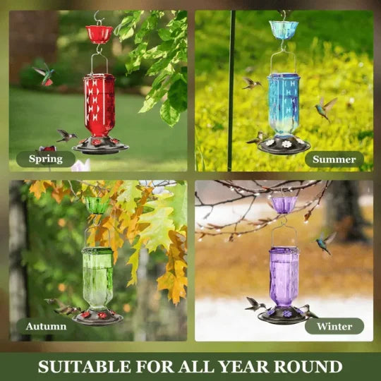 Hanging Hummingbird Feeder | Decorative Garden Nectar Dispenser - Werune