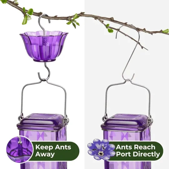 Hanging Hummingbird Feeder | Decorative Garden Nectar Dispenser - Werune