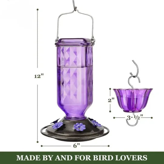 Hanging Hummingbird Feeder | Decorative Garden Nectar Dispenser - Werune
