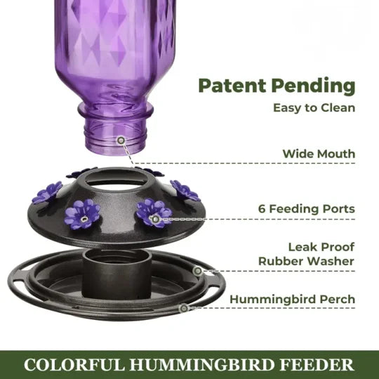 Hanging Hummingbird Feeder | Decorative Garden Nectar Dispenser - Werune