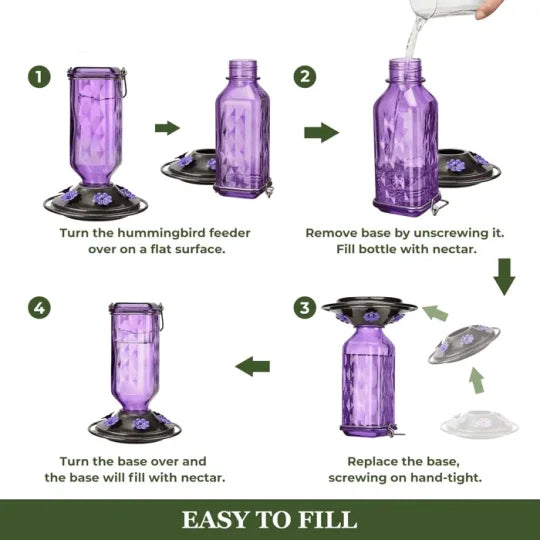 Hanging Hummingbird Feeder | Decorative Garden Nectar Dispenser - Werune