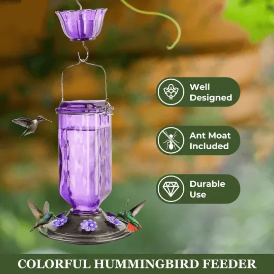 Hanging Hummingbird Feeder | Decorative Garden Nectar Dispenser - Werune