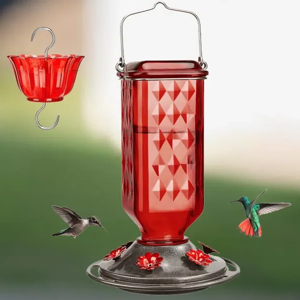 Hanging Hummingbird Feeder | Decorative Garden Nectar Dispenser - Werune